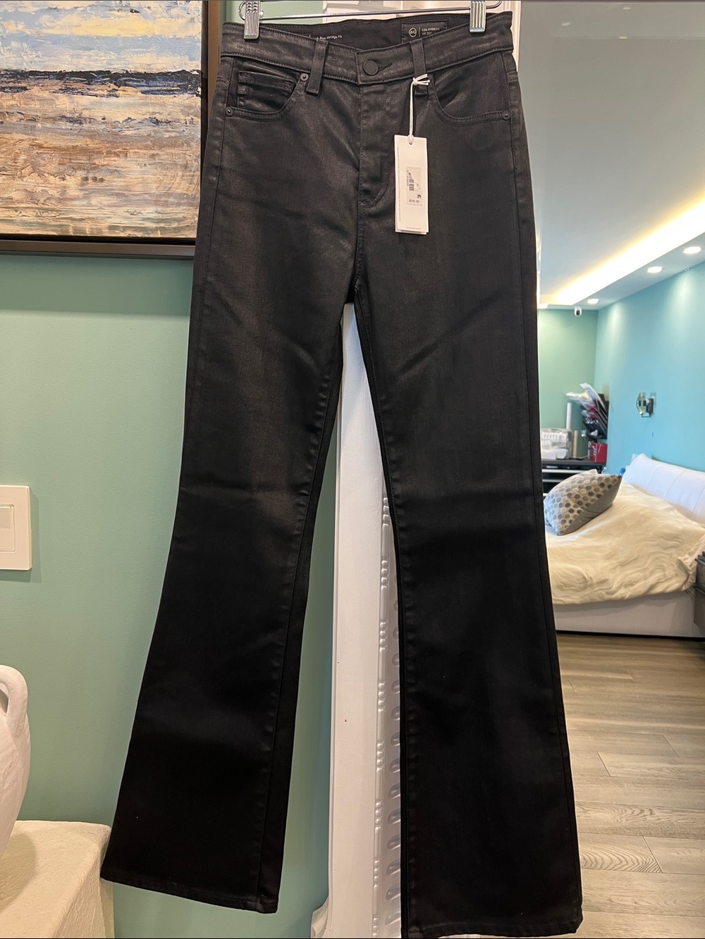 Ag Adriano Goldschmied Black Wide Leg Jeans